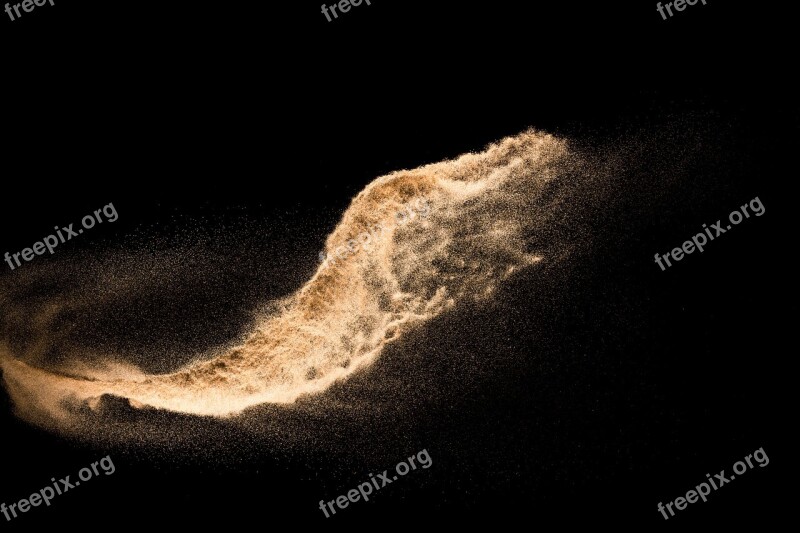 Sand Dust Explosion Background Black