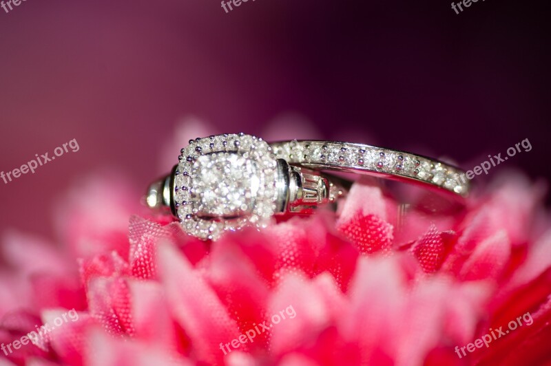 Bridal Flowers Bokeh Rings Arrangement