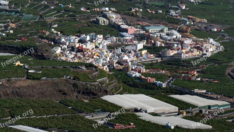 Tazacorte Small Town Village Rural Banana Plantation