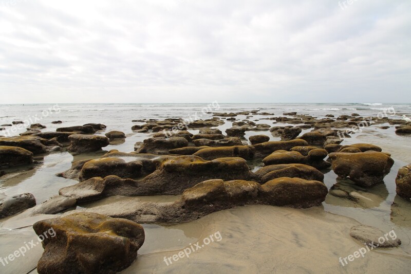 Beach Ocean L Waves Rocks