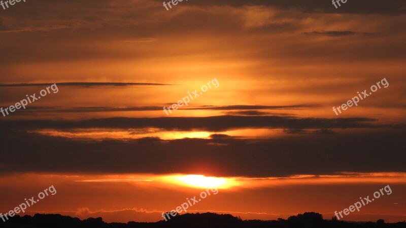 West The Sun Sky Twilight Landscape