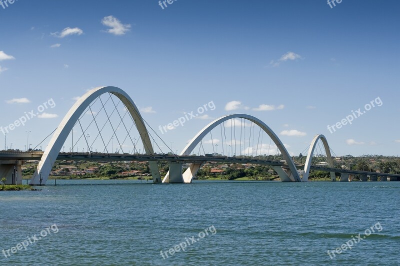 Bridge Brasilia Brazil Blue Lake