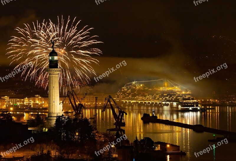 Trieste Baptism Coast Venice Fireworks Free Photos