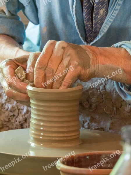 Potter Clay Hands Pottery Craft