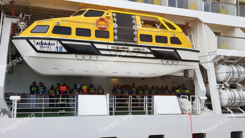 Lifeboat Sloepenrol Cruise Ship Crew Vessel