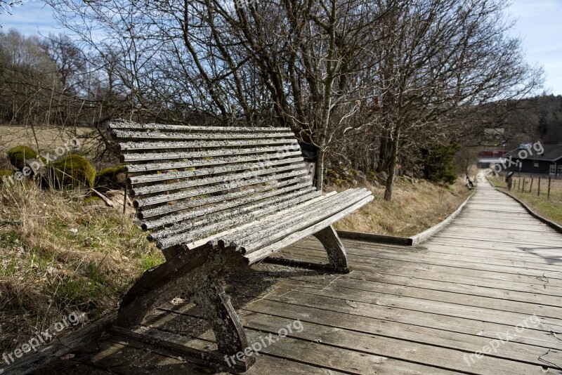 Sofa Parksoffa Bench Wood Old