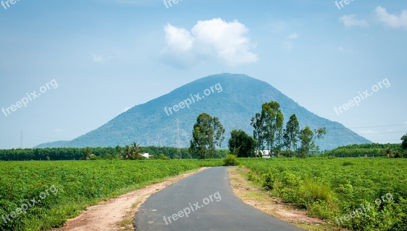 Mountains Road Landcape Tayninh Country