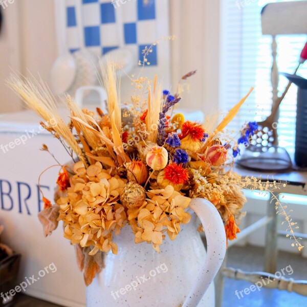 Dried Flower On The Windowsill Flower Decoration Home Interior