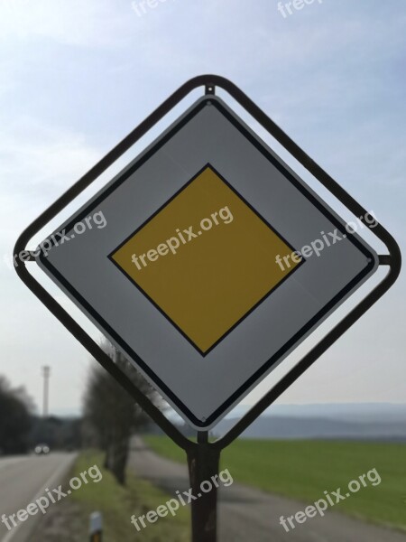 Traffic Sign Right Of Way Road Sign Street Sign Priority