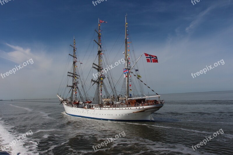 Tall Ship Norway Wadden Sea Sailing Boat Harlingen