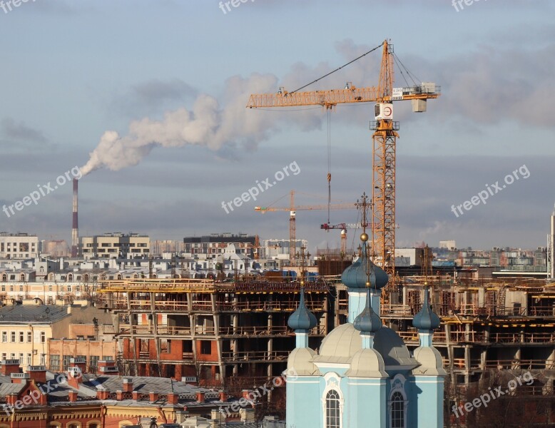 City Construction Crane Building The Property