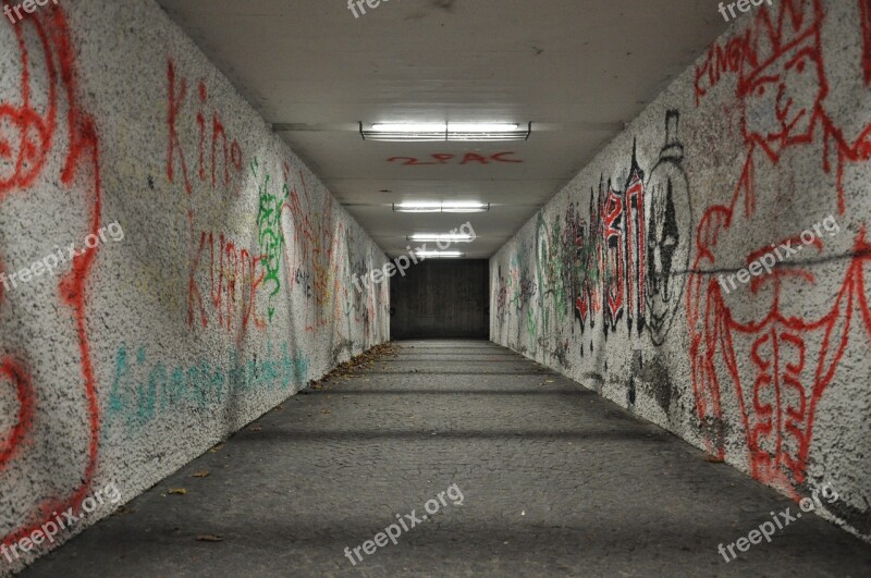 Passage Night Underpass Sprayer Free Photos