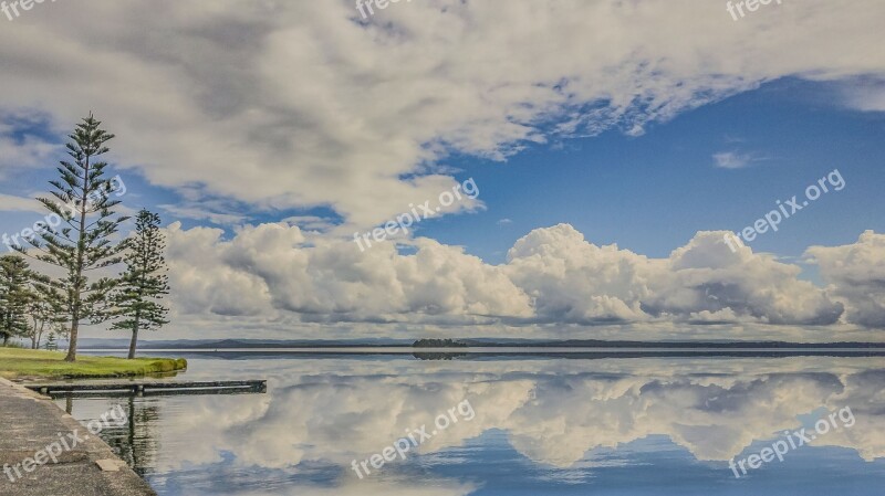 Reflection Lake Clouds Weather Landscape