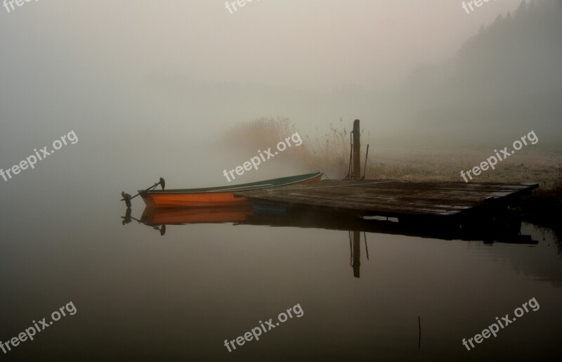 Boat Water Lake Sunrise Mood