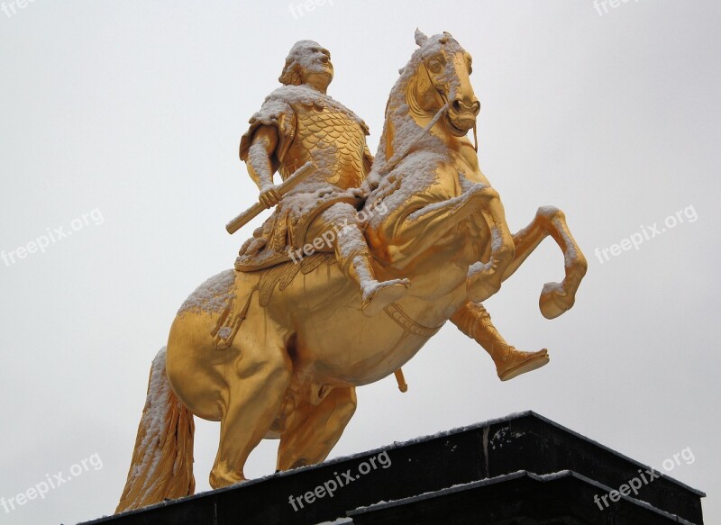 Statue Rider Gold August Horse