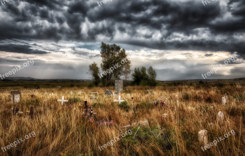 Shoshone Tribal Cemetery Wyoming America Graveyard Tombstones