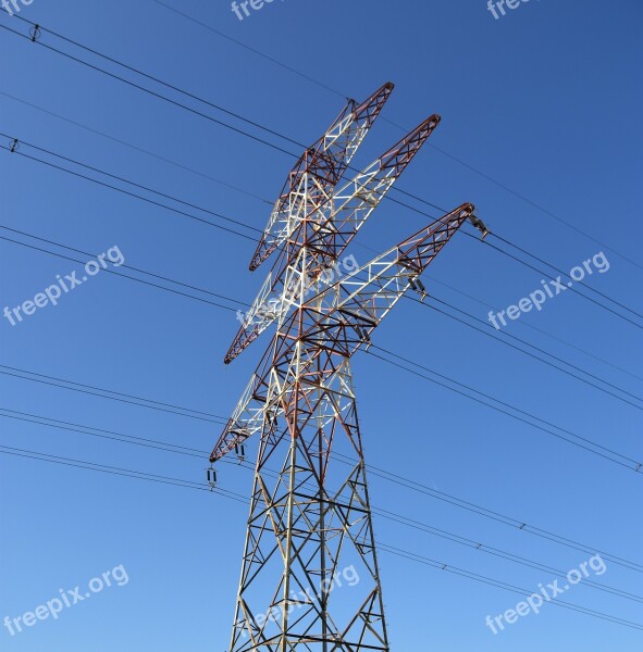 Power Line Electricity Line Sky Voltage