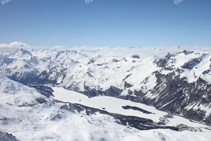 Mountains Panorama Landscape Nature Sky