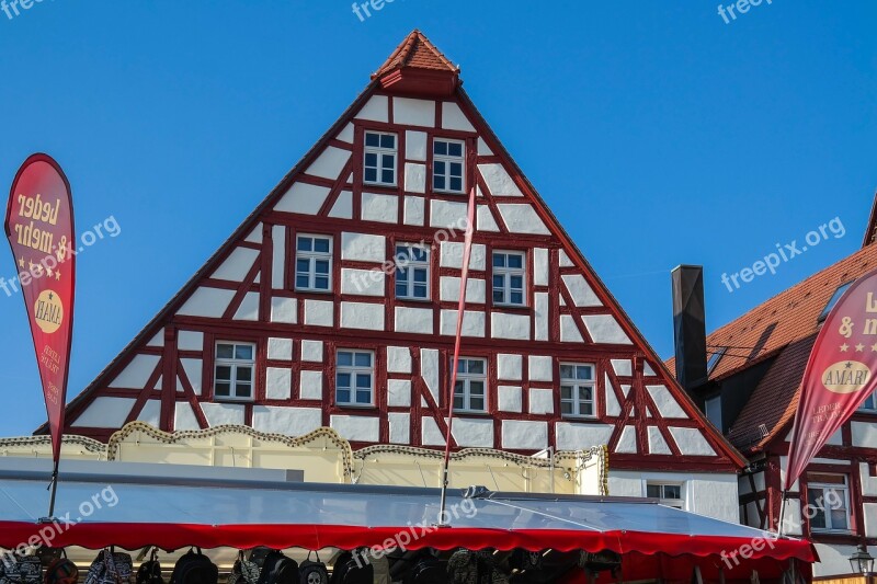 Gable Truss Window Wooden Beams Facade