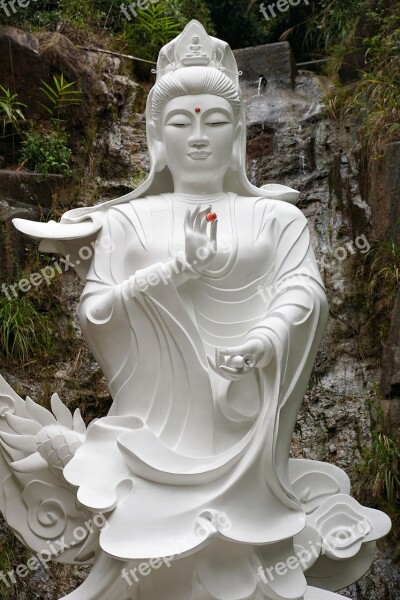 Buddha Statue White Meditation Zen