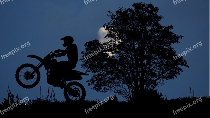 Night Moon Motorcycle Race Dark