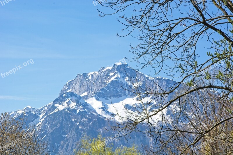 Nature Spring Mountain Snow Landscape