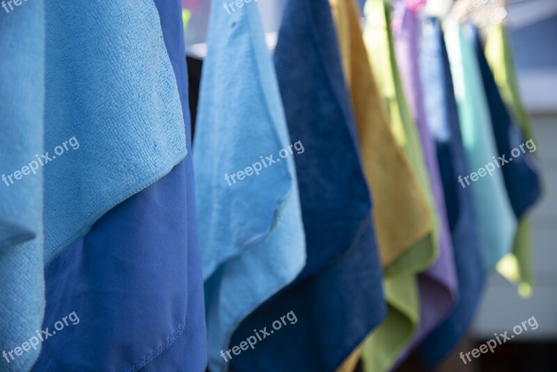 Frühjahrsputz Clothes Line Cleaning Rags Blue Free Photos