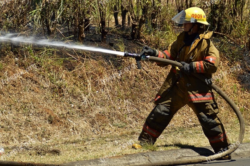 Firefighter Fire Helmet Team Work