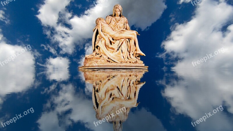 Sky Statue Sculpture Figure Photomontage