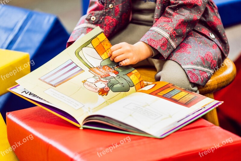 Hand Book Girl Reading Sitting