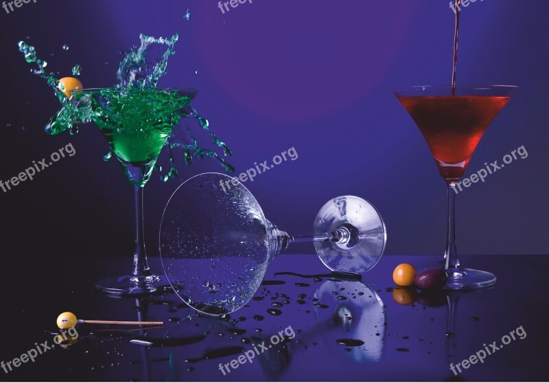 Martini Vermout Color Bar Glass