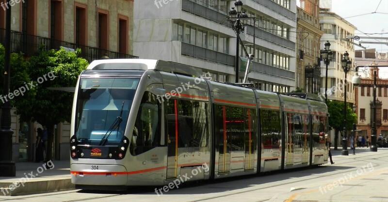 Streetcar Tram Seville Traffic Transport