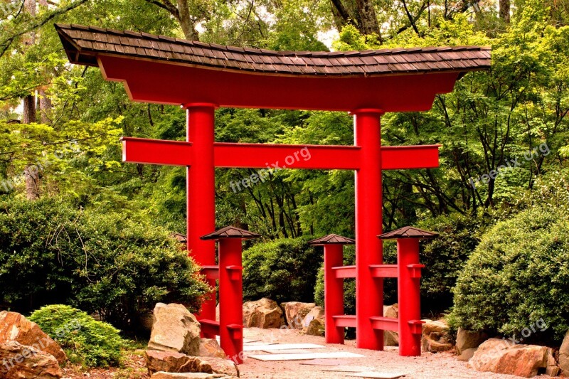 Tori Gateway Red Architecture Garden