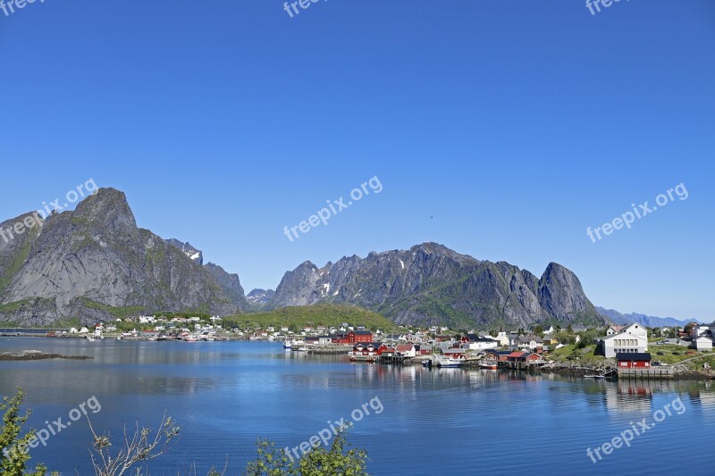 Lofoten Reine Mountain Sea Water