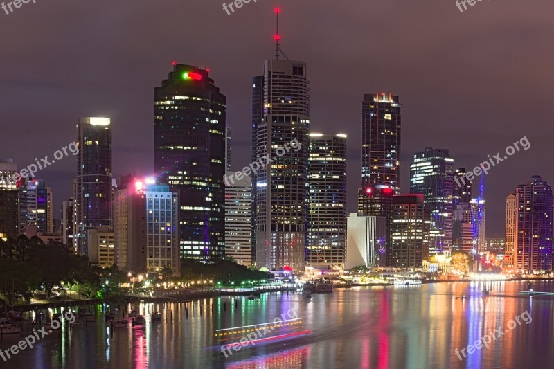 City Nightlife Brisbane Australia Free Photos