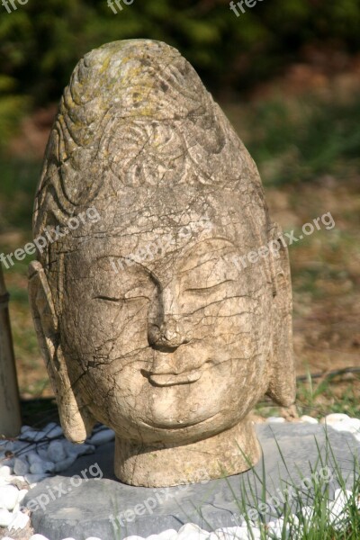 Head Buddha Calm Serenity Smile