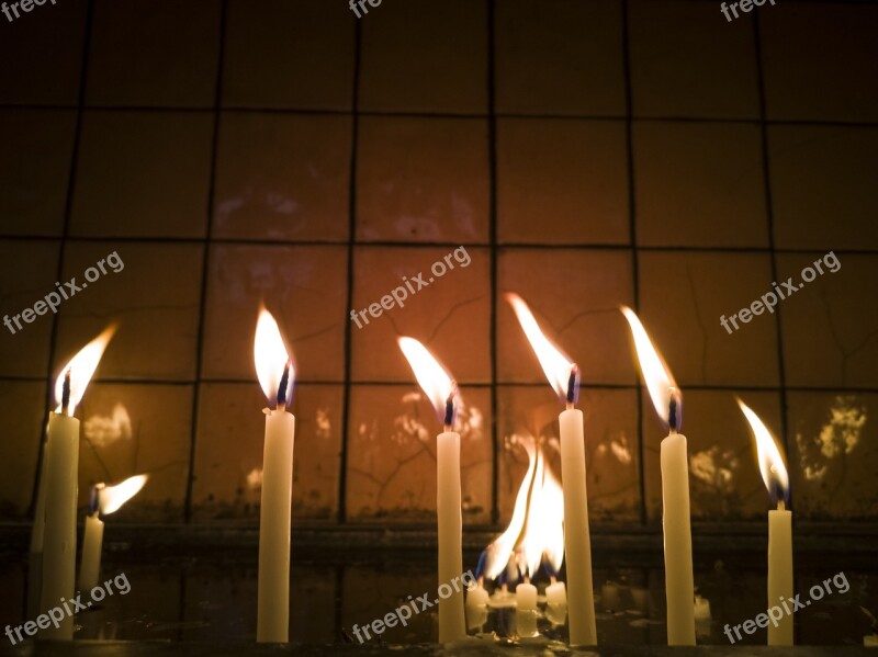 Candle Flame Ali Church Religion