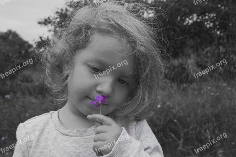 Girl Baby Flower Child Portrait