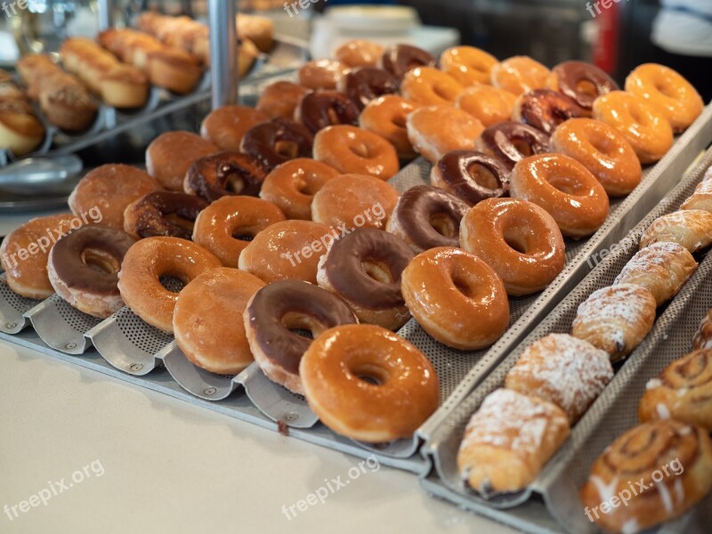 Donuts Chocolate Glazed Sugar Delicious