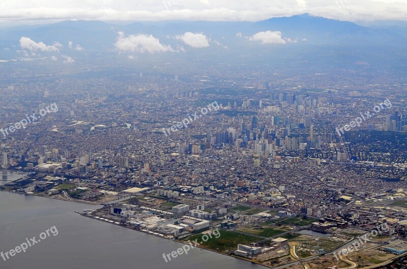 Manila Philippines City View Plane