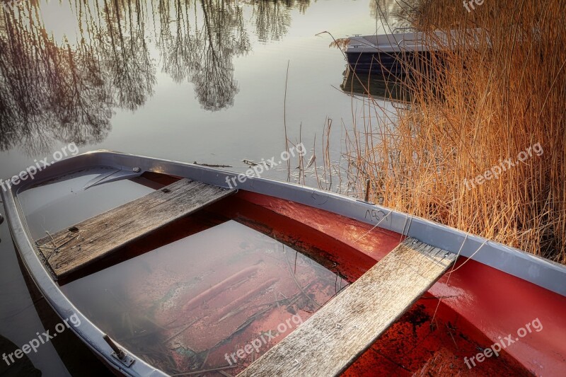 Boat Kuhsee Augsburg Abendstimmung Twilight