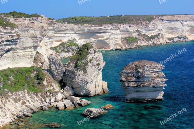 Bonifacio Cliffs Sea Coast Nature