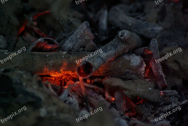 Fire Ash Smoke Wood Fireplace