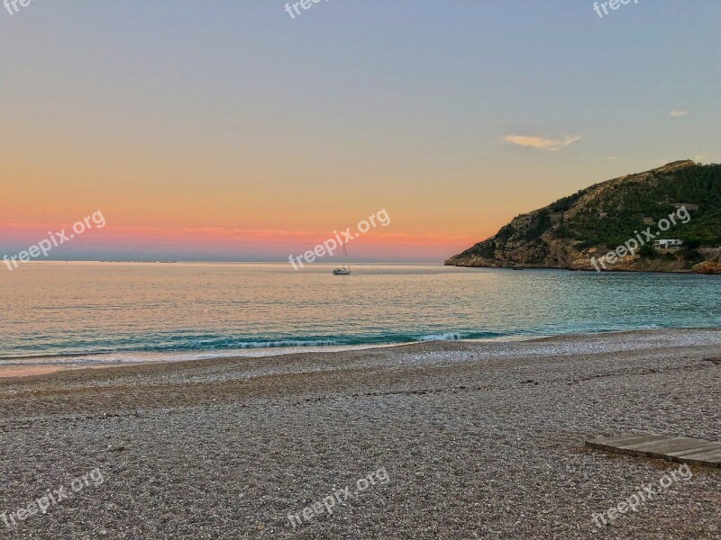 Albir Beach Spain Sunset Calm