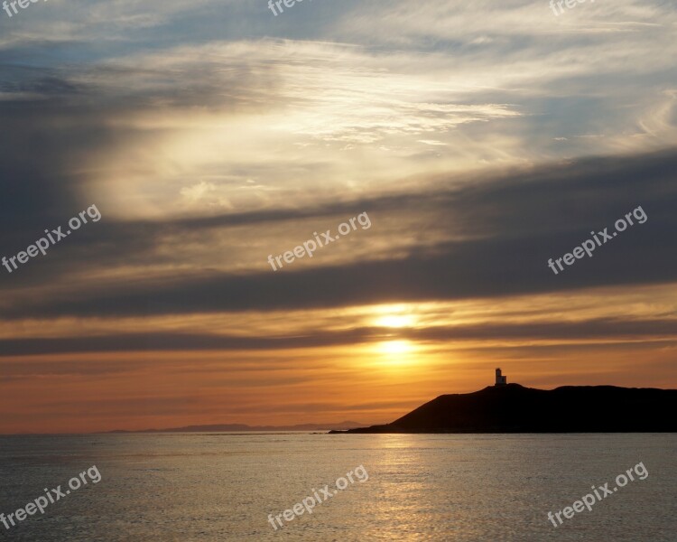 Sunset Alaska Landscape Clouds Orange