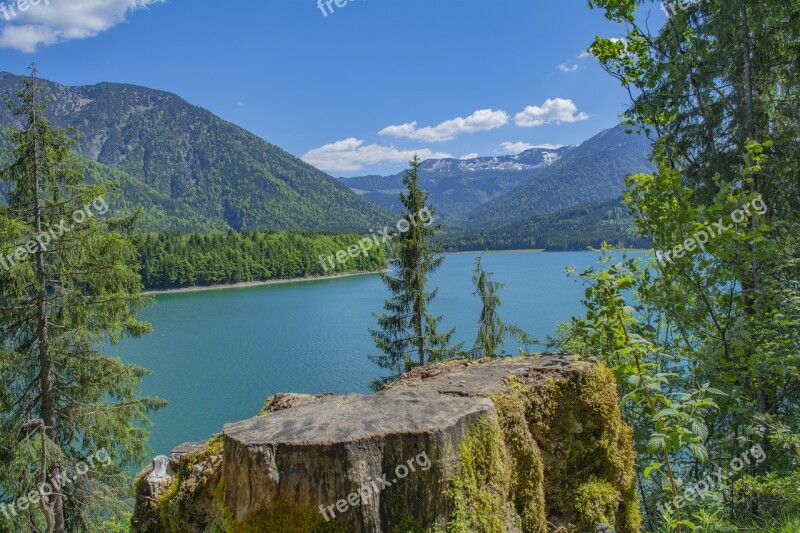 Austria Lake Mountain Blue Landscape