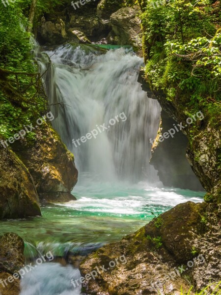 Waterfall Slovenia Nature Water Forest