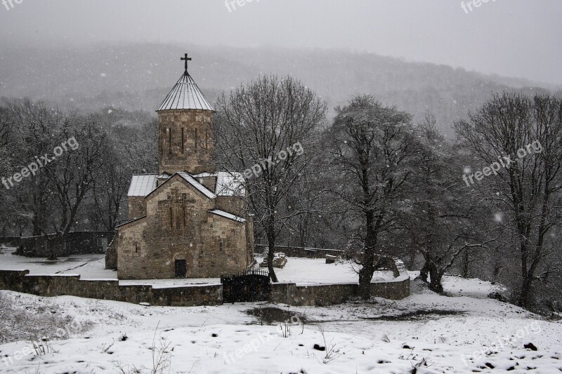 Church Snow Winter Landscape Cold