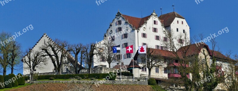 Landscape Switzerland Aargau Schloss Wildegg Sun