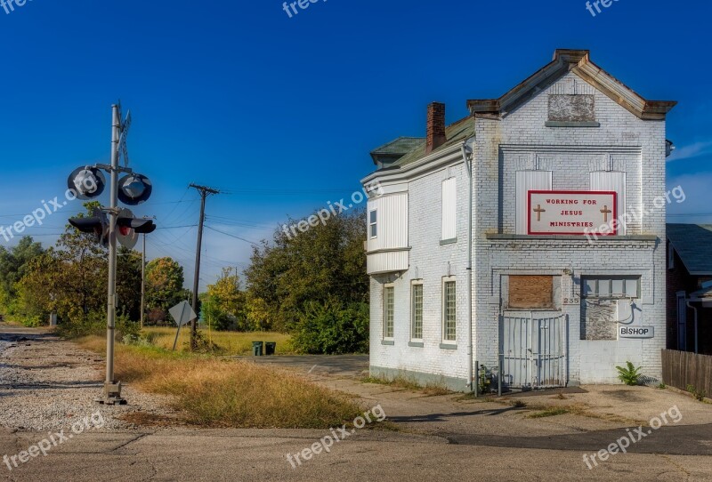 Storefront Church Abandoned Buildings Mood Landscape